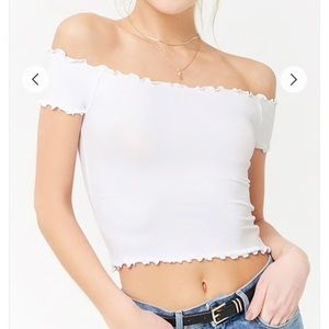 GARAGE off-the shoulder crop top